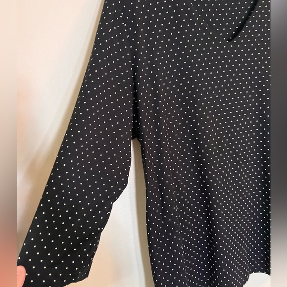 Chico’s women’s black with polka dots XL long sleeve lined shirt top blouse - Picture 3 of 11